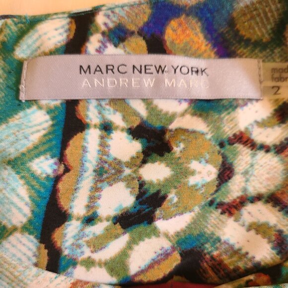 Andrew Marc Geometric Pattern Sleeveless - Sz 2 - Picture 3 of 8